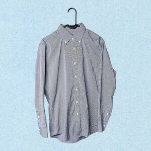 Men's Blue And White Checkered Dress Shirt